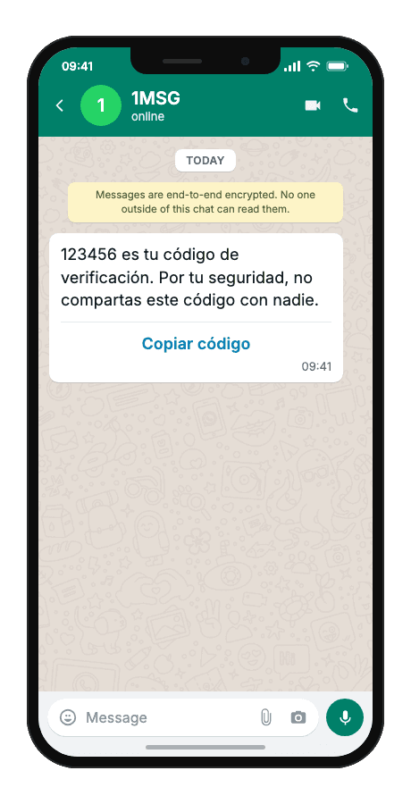 WhatsApp Business API for account action otp