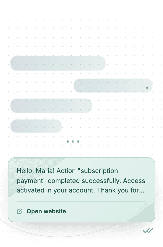 WhatsApp Business API for action success confirmation