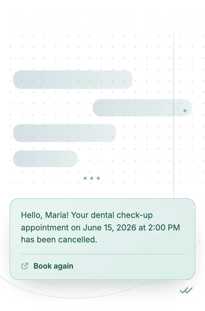 WhatsApp Business API for booking cancellation confirmation