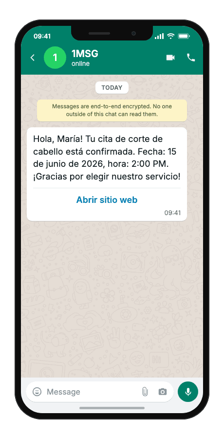 WhatsApp Business API for booking confirmation