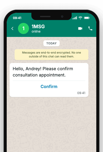 WhatsApp Business API for client confirmation request