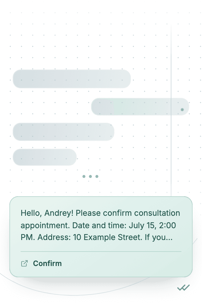 WhatsApp Business API for client confirmation request