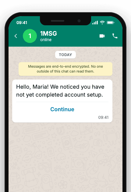 WhatsApp Business API for client inactivity notification