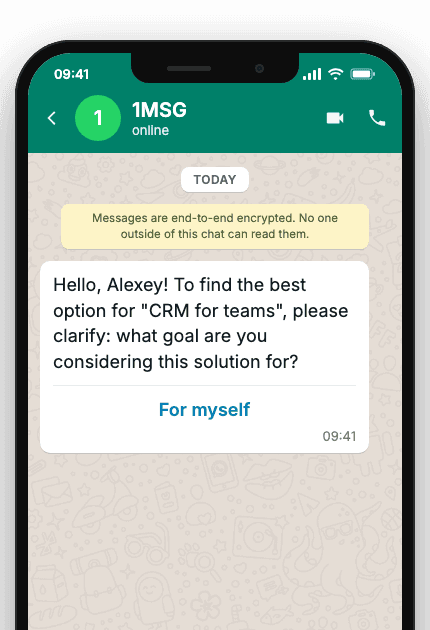WhatsApp Business API for client needs clarification