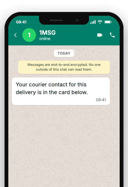 WhatsApp Business API for courier or driver contact — share contact card