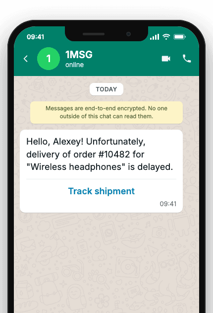 WhatsApp Business API for delivery delay notification