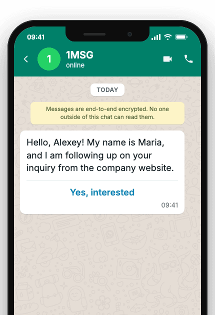 WhatsApp Business API for first contact with a new lead
