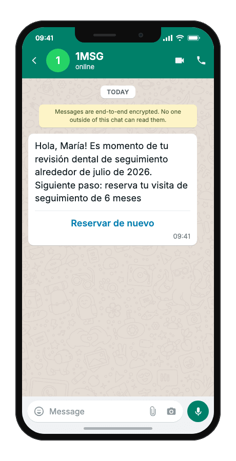 WhatsApp Business API for follow-up visit reminder