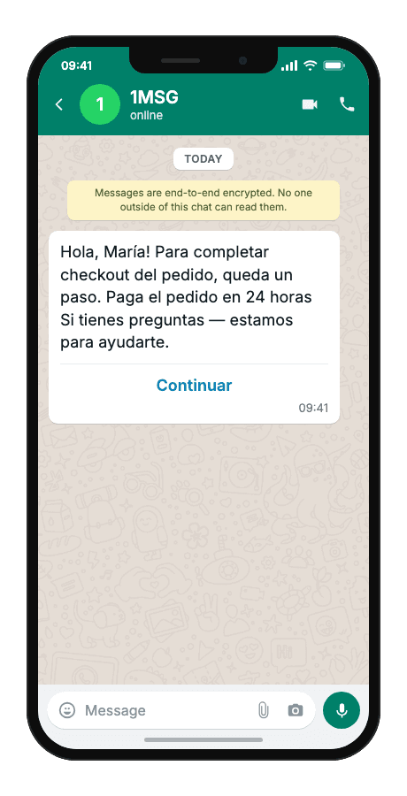 WhatsApp Business API for incomplete action reminder