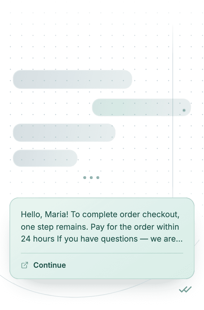 WhatsApp Business API for incomplete action reminder