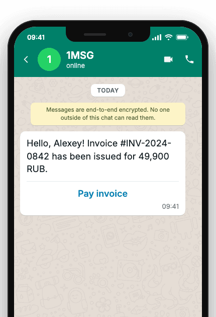 WhatsApp Business API for invoice send notification