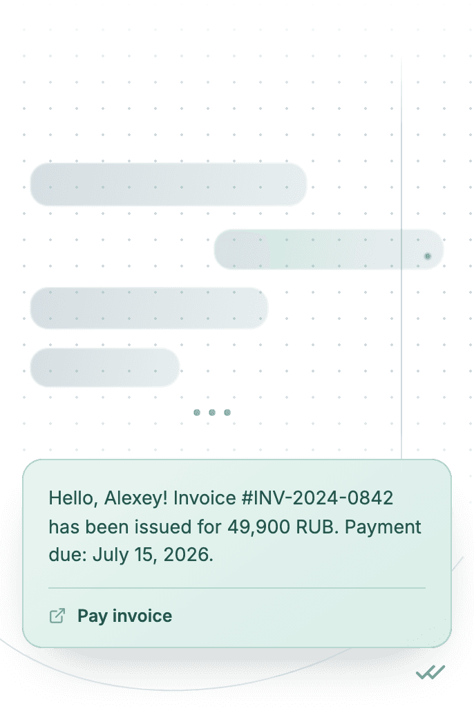 WhatsApp Business API for invoice send notification