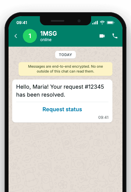 WhatsApp Business API for issue resolved notification