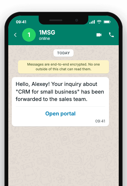 WhatsApp Business API for lead handoff to sales