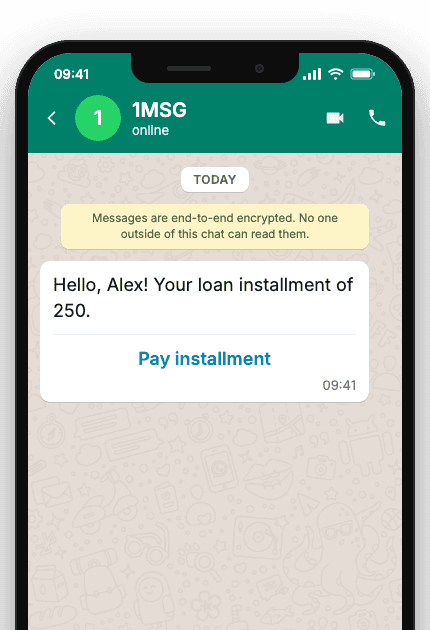 WhatsApp Business API for loan repayment reminder