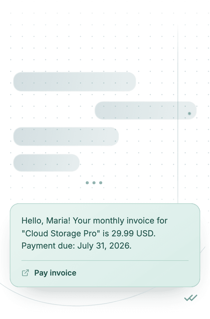 WhatsApp Business API for monthly invoice notification