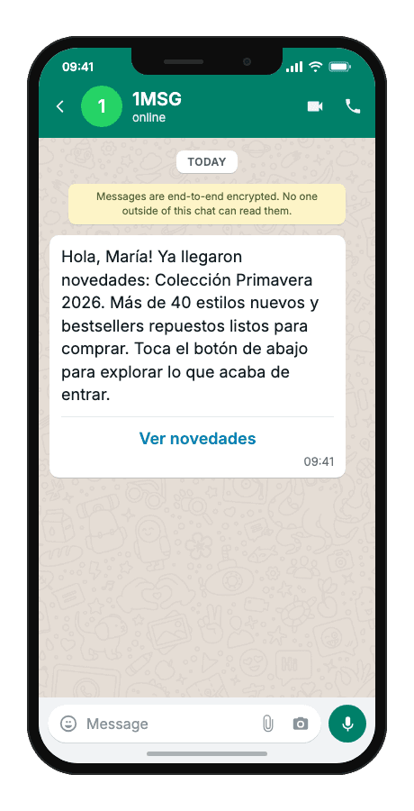 WhatsApp Business API for new arrivals broadcast