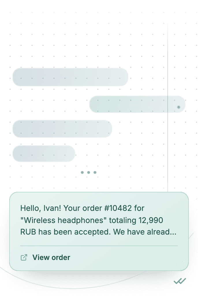 WhatsApp Business API for new order confirmation