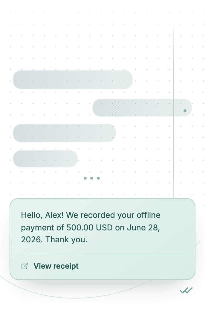 WhatsApp Business API for offline payment notification