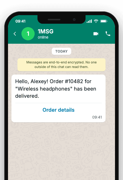 WhatsApp Business API for order delivered confirmation