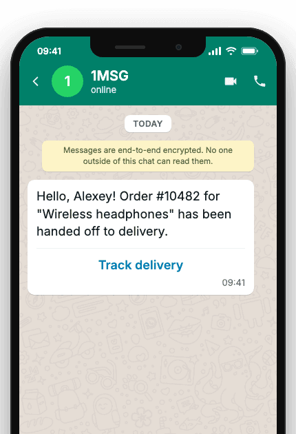 WhatsApp Business API for order handed to delivery notification