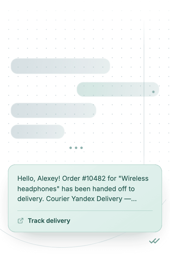 WhatsApp Business API for order handed to delivery notification