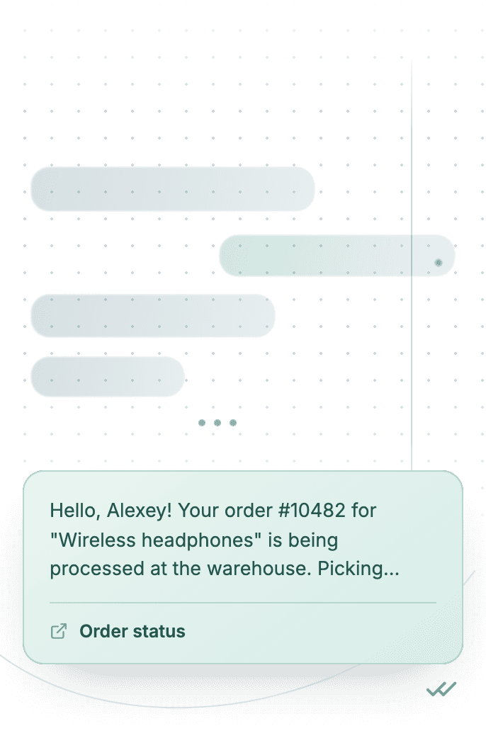 WhatsApp Business API for order accepted for processing