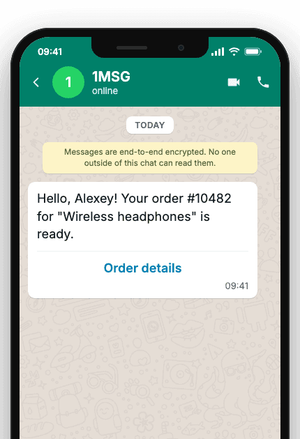 WhatsApp Business API for order ready notification