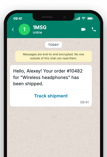 WhatsApp Business API for order shipped notification