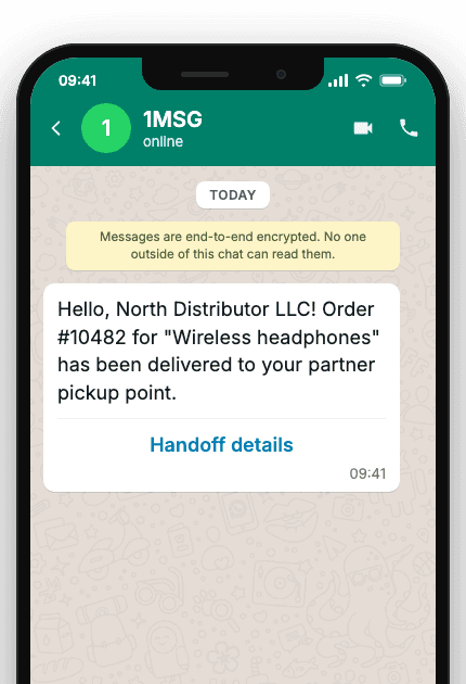 WhatsApp Business API for partner delivery confirmation