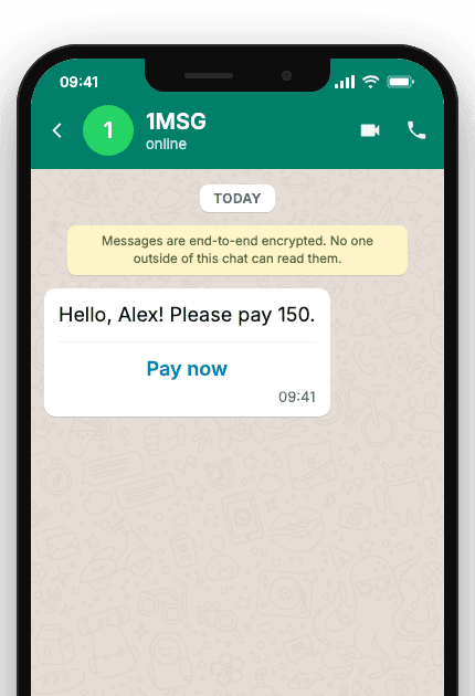 WhatsApp Business API for payment link send