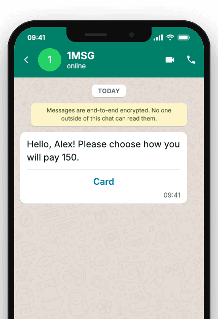 WhatsApp Business API for payment method clarification