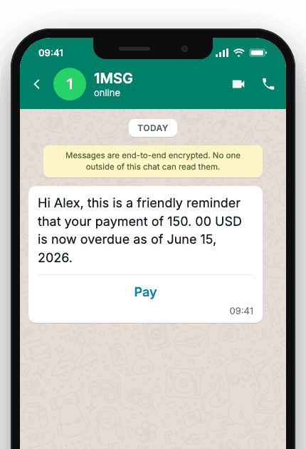 WhatsApp Business API for overdue payment reminder