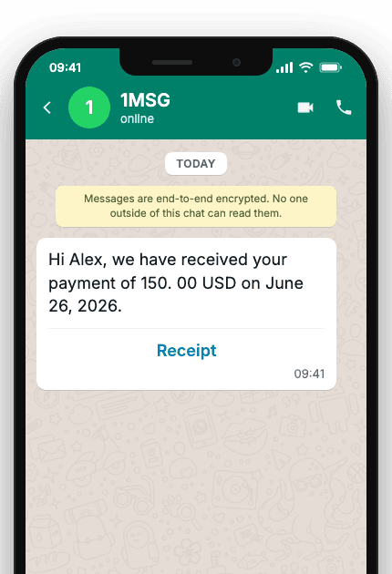 WhatsApp Business API for payment success confirmation