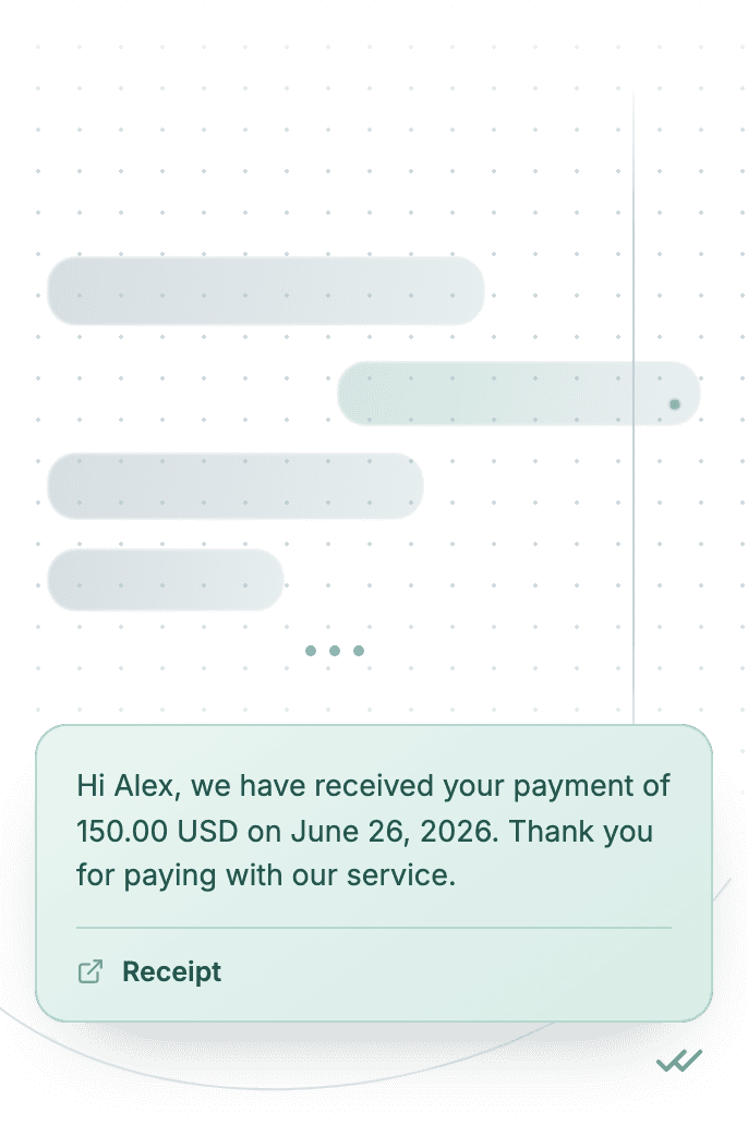 WhatsApp Business API for payment success confirmation