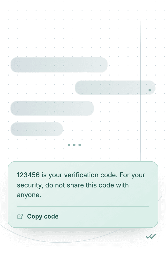 WhatsApp Business API for phone number verification code