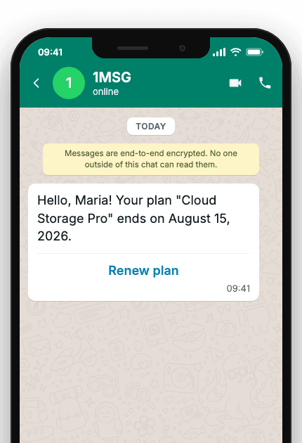 WhatsApp Business API for plan expiry notification