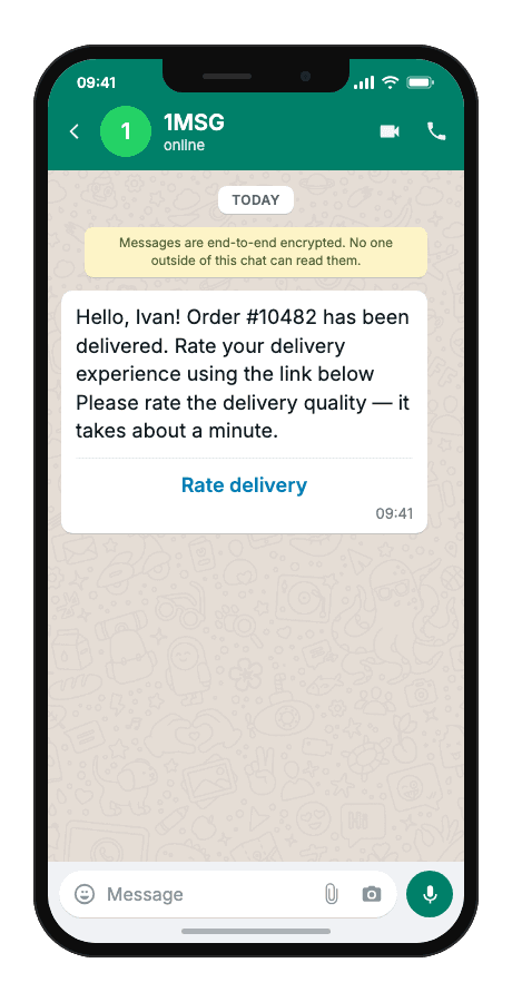 WhatsApp Business API for post-delivery survey