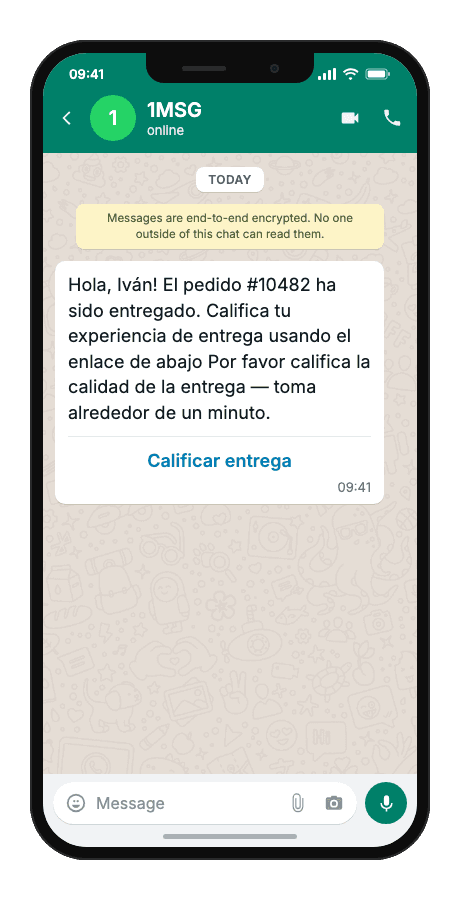 WhatsApp Business API for post-delivery survey