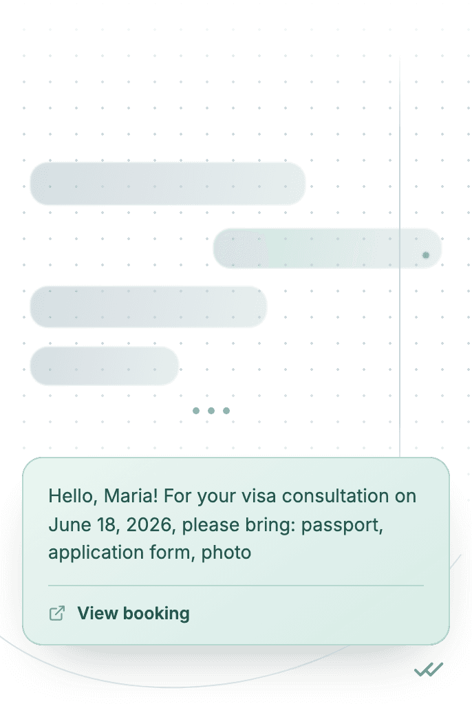 WhatsApp Business API for pre-visit documents list