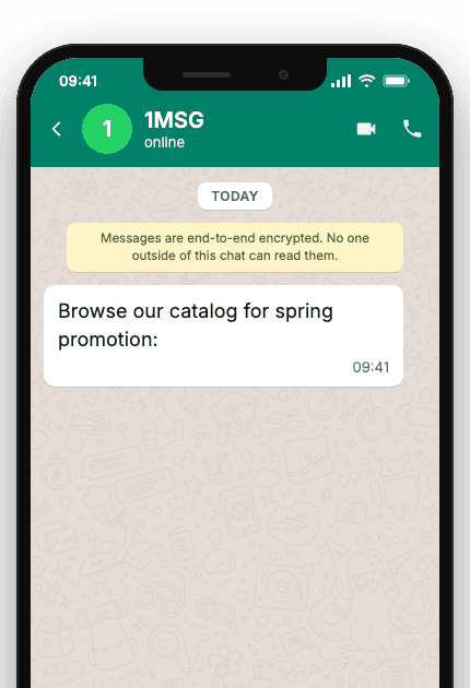 WhatsApp Business API for product catalog — interactive list