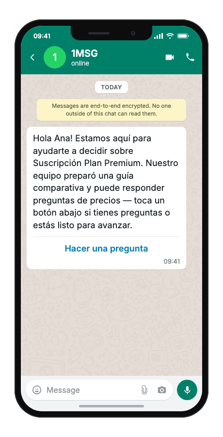 WhatsApp Business API for purchase decision nurture