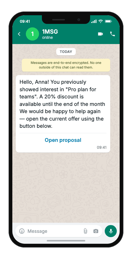 WhatsApp Business API for re-engage previously interested lead