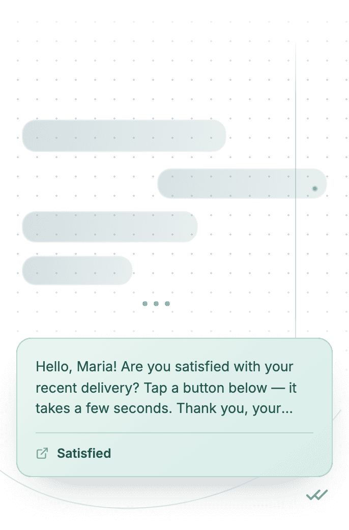 WhatsApp Business API for satisfaction confirmation