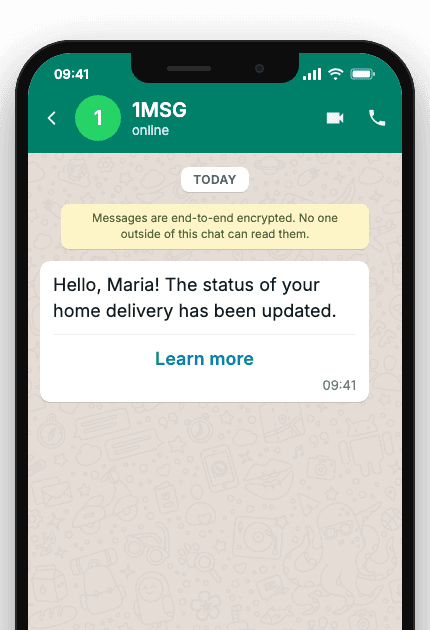 WhatsApp Business API for service process change notification