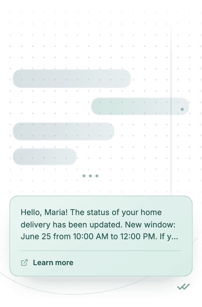 WhatsApp Business API for service process change notification