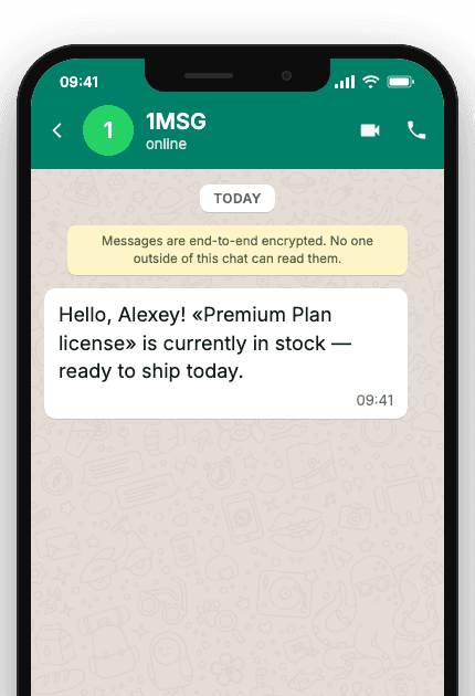 WhatsApp Business API for session reply — availability inquiry