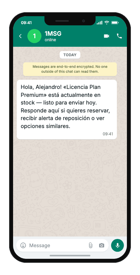 WhatsApp Business API for session reply — availability inquiry