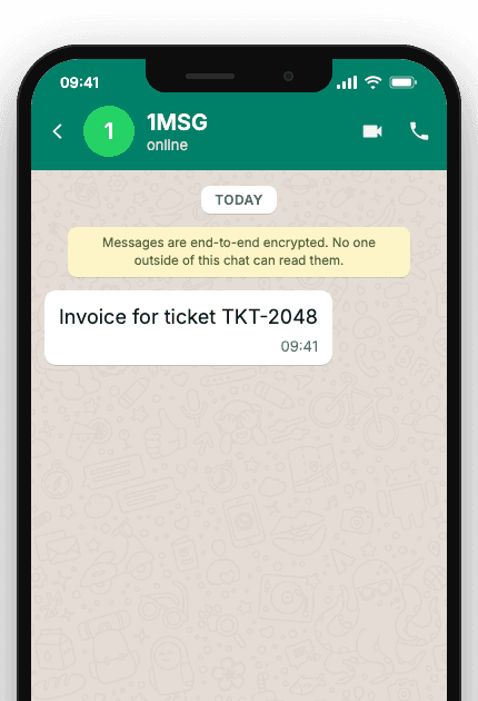 WhatsApp Business API for session send — invoice pdf