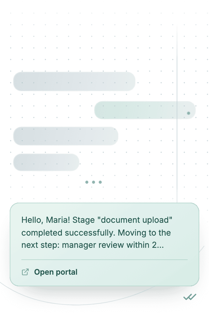 WhatsApp Business API for stage completion notification